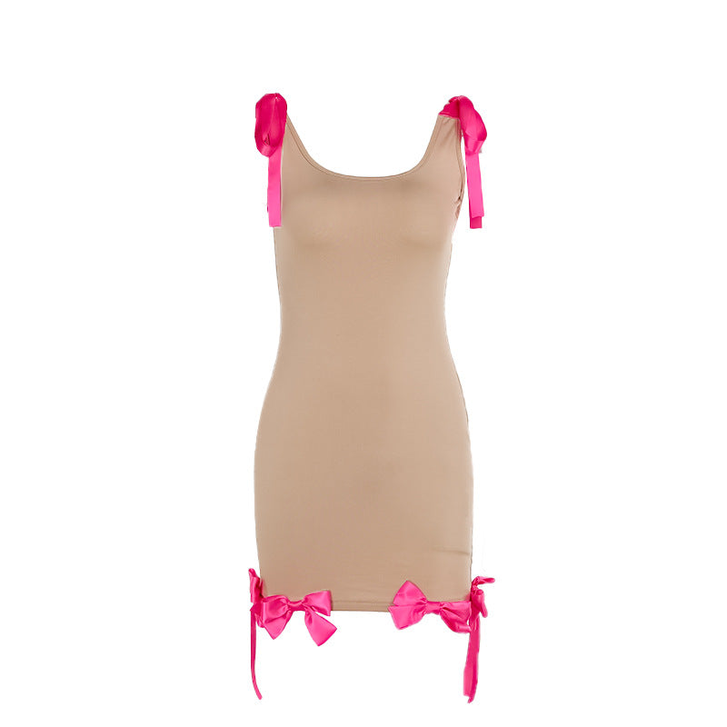 Summer Dress Socialite Sexy Bow Slip Dress Women