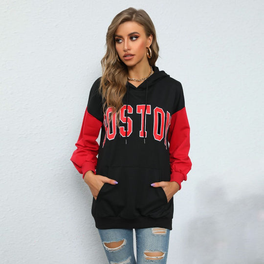 Autumn Women Wear Letter Graphic Hooded Sweater