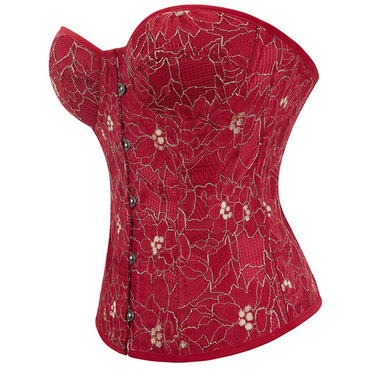 Dark Red Women Waist Chest Support with Cup Court