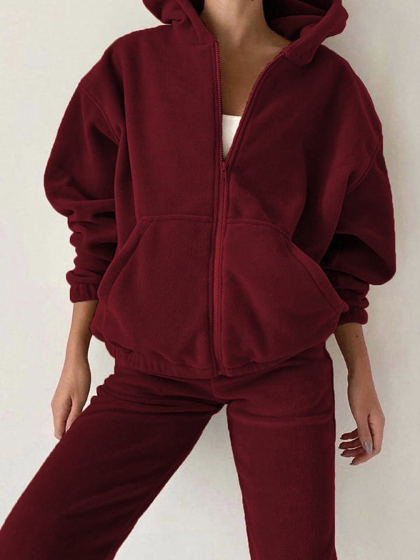 women's hooded sweatshirt sports casual suit two piece set