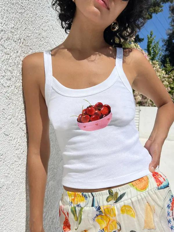 Women's simple printed hot girl camisole vest