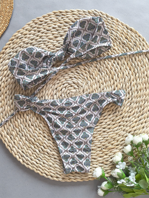 Women's Fashion Bandeau Printed Bikini