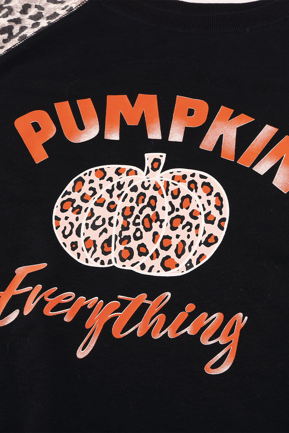 Contrast Leopard Pumpkin Element Print Top