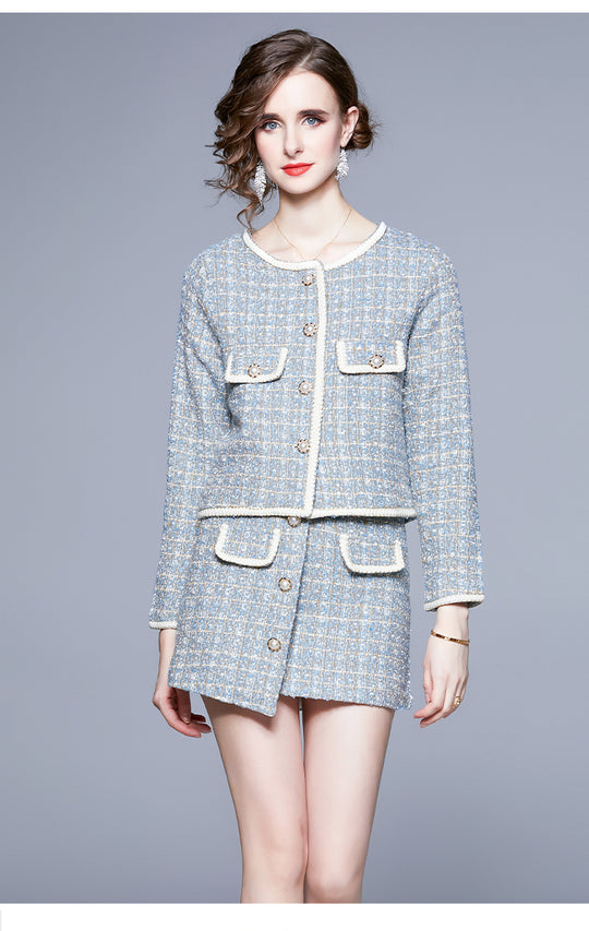 Tweed Suit New Autumn And Winter Suit Dress Temperament Two Piece Set