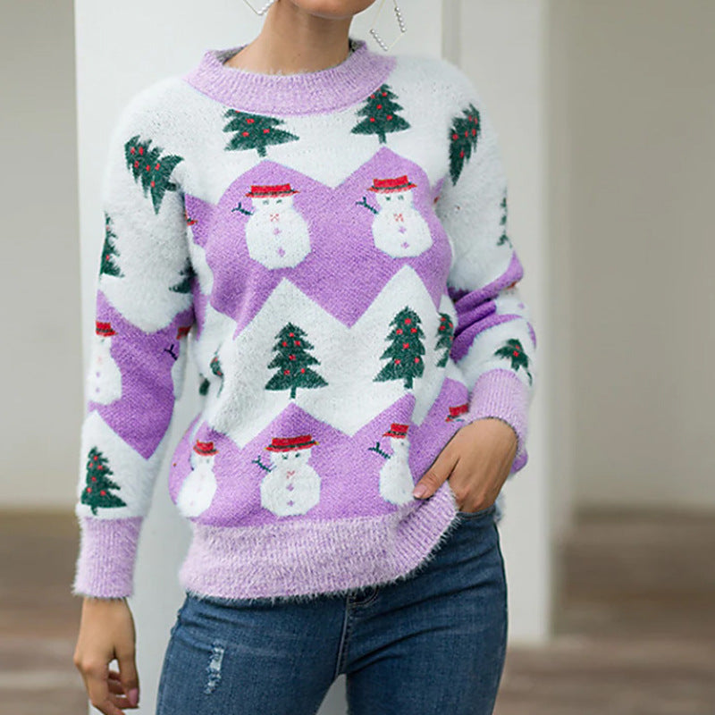 Autumn Winter Christmas Series Knitted Sweater Christmas Pullover Women Sweater