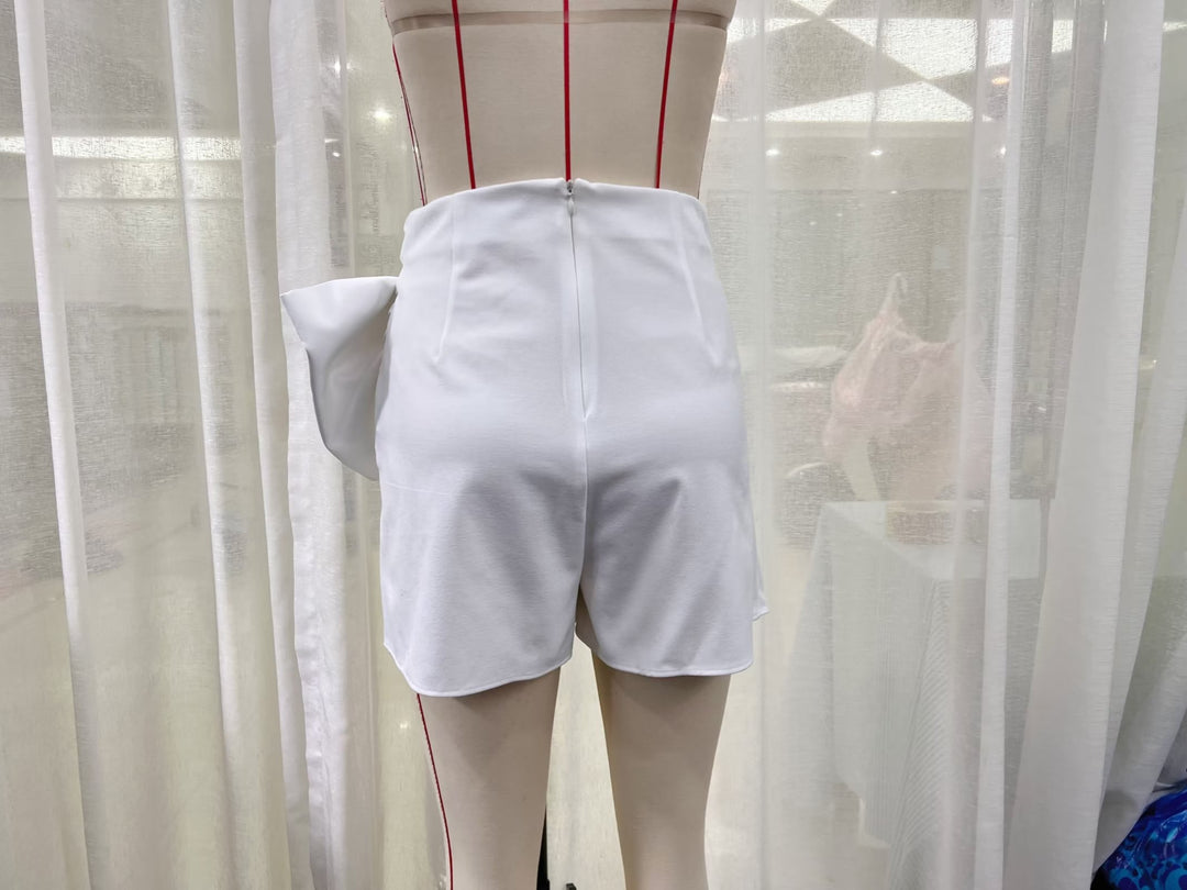 Spring White High Waist Satin Skirt Women Irregularly Slimming A Line Skirt