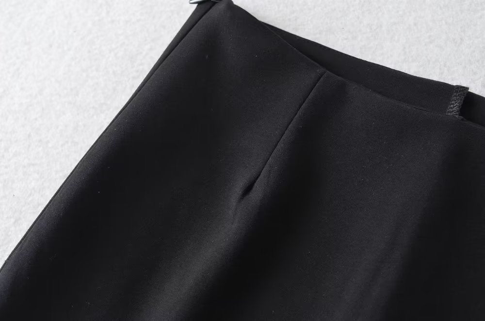 Sexy Suit Women Bow Lace up Sleeveless Top Sheath Split Skirt