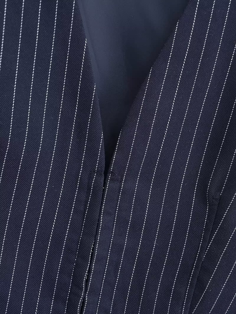 British Elegant Classic Striped Slim Fit Vest Sleeveless Top Spring Arrival Office Coat