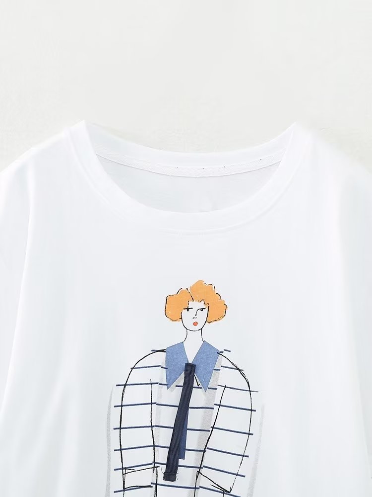 Women  Clothing Spring Girl Printed T shirt