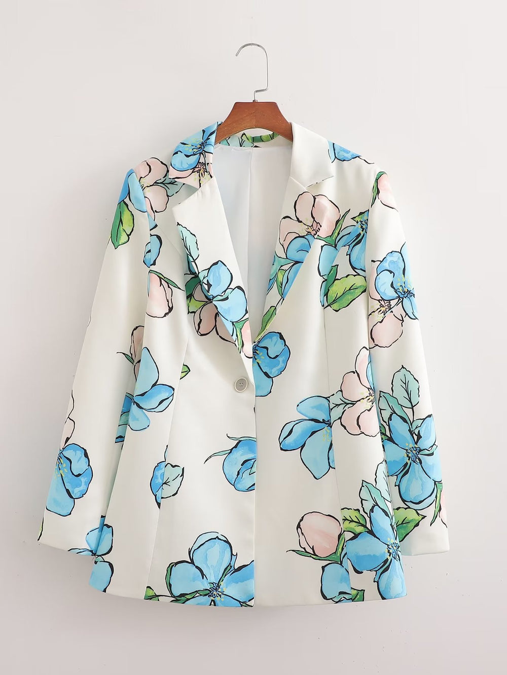 Summer Seaside Vacation  Long Sleeve Shirt Casual Printing  Blazer for Women