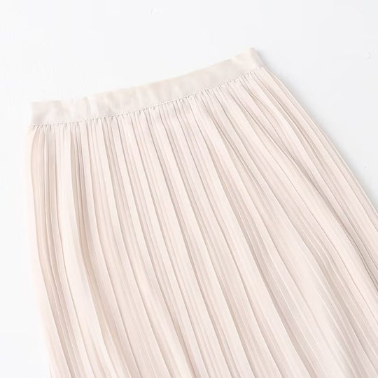 Spring Summer Wear Skirt Elastic Waist Korean A  line Sheath Skirt Tulle Skirt Double Sided Wear Skirt