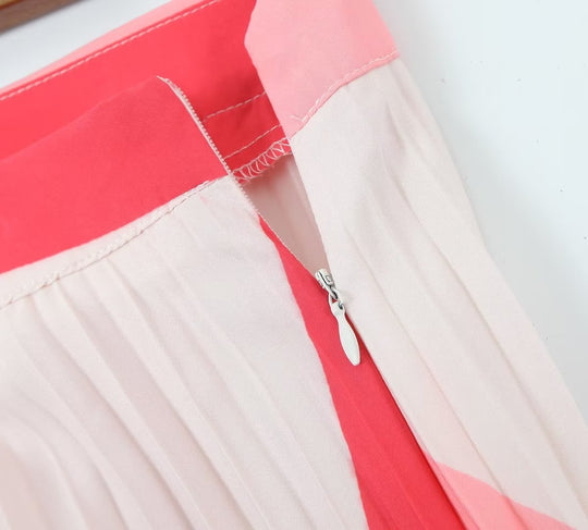 Women Summer Skirt  Elastic Waist Pleated Long Skirt Midi Skirt