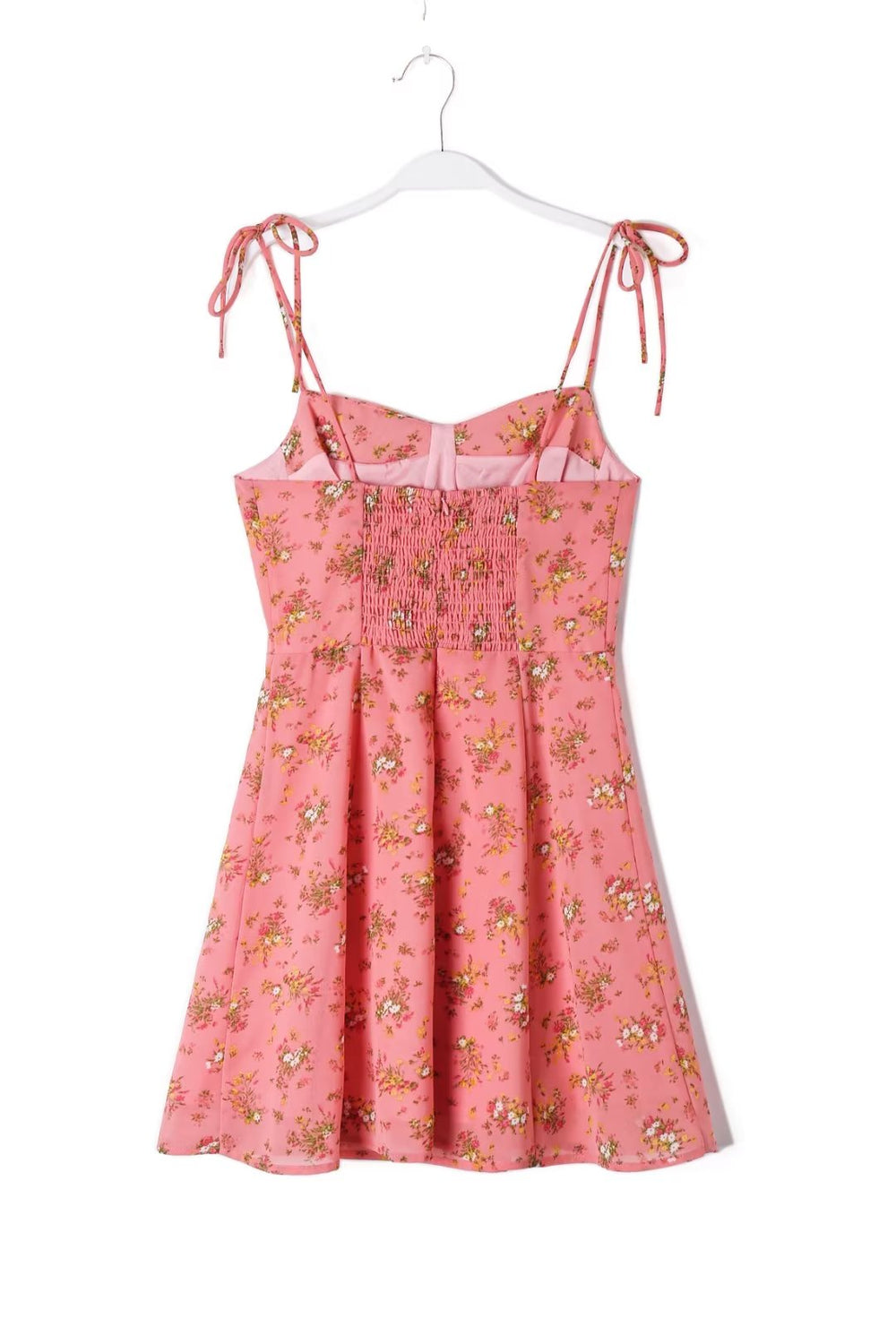 Fresh Sweet Lotus Leaf Slim Fit Holiday Dress Summer A Line Short French Girl Floral Slip Dress