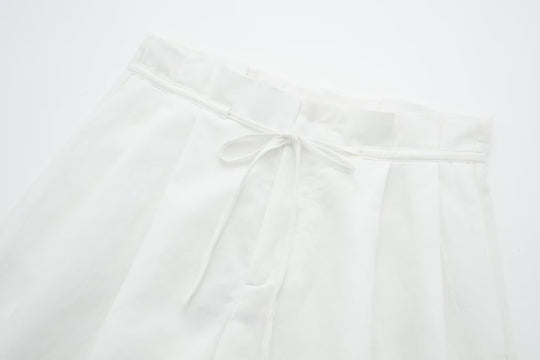 Summer Women Clothing Linen Blended Slim Vest Casual Shorts