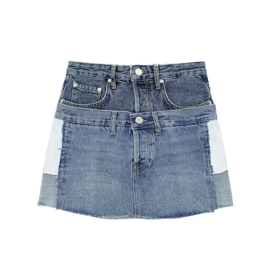 Summer Women Clothing Retro High Waist Denim Mini Skirt