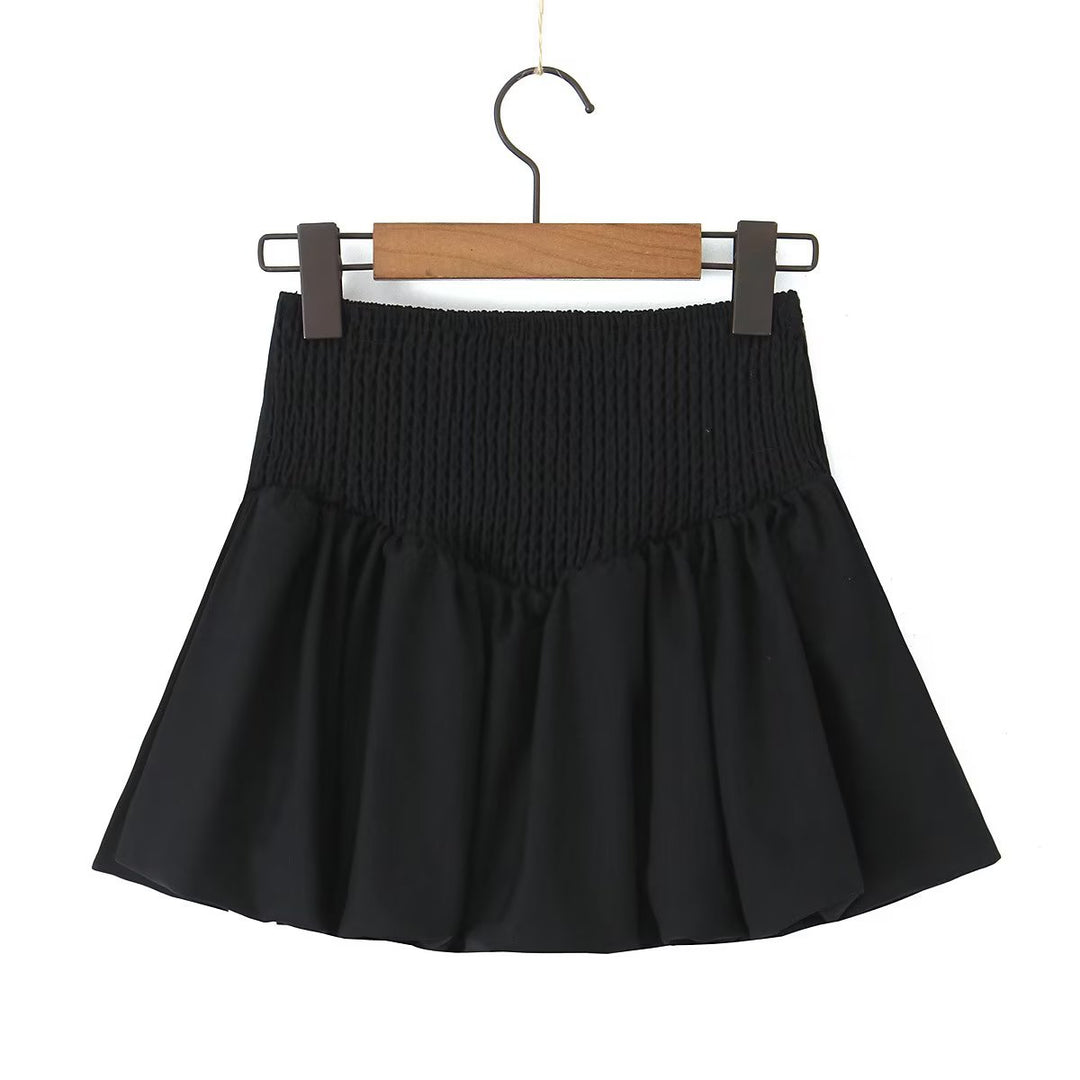 Irregular Asymmetric Stitching Skirt Women Summer Ballet Elastic High Waist Slimming Anti Exposure A line Skirt
