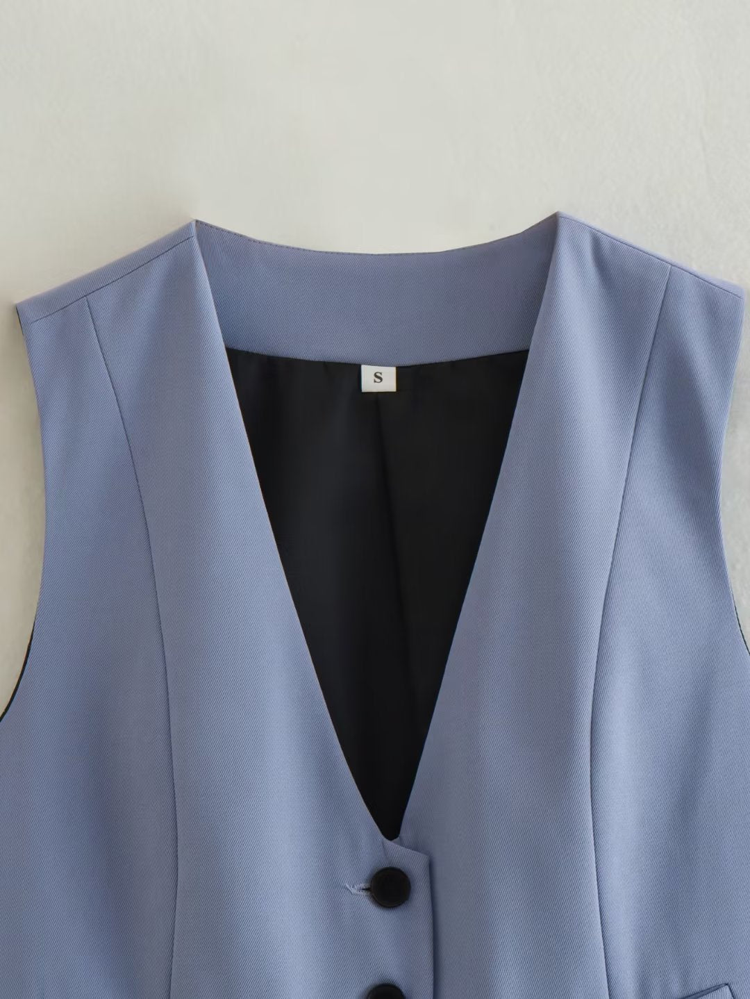 Women Clothing French Casual V neck Sleeveless Vest Short Vest