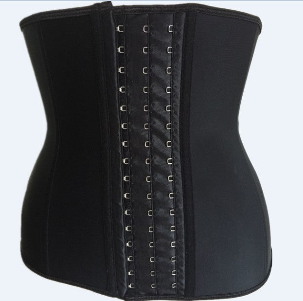 Waist Trainer Belly Contracting Rubber Corset Three Layer Big Buckle Steel Rib Latex Body Shaping Latexcorset