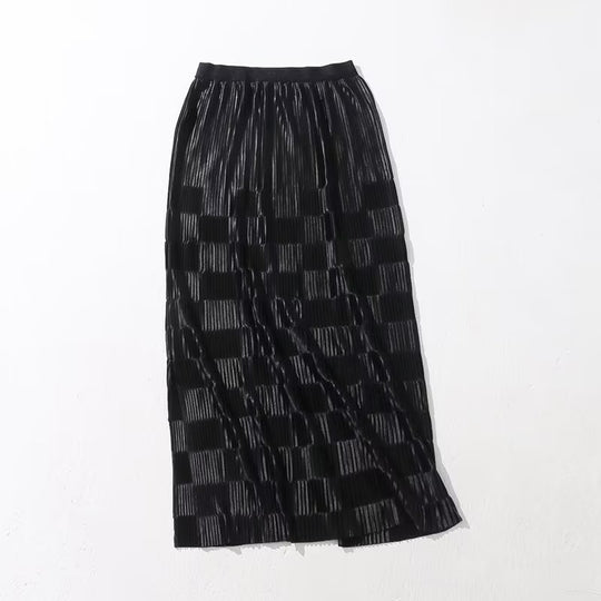 Spring Summer Dress Skirt Waist Korean A line Gradient Color Skirt High Waist Mesh
