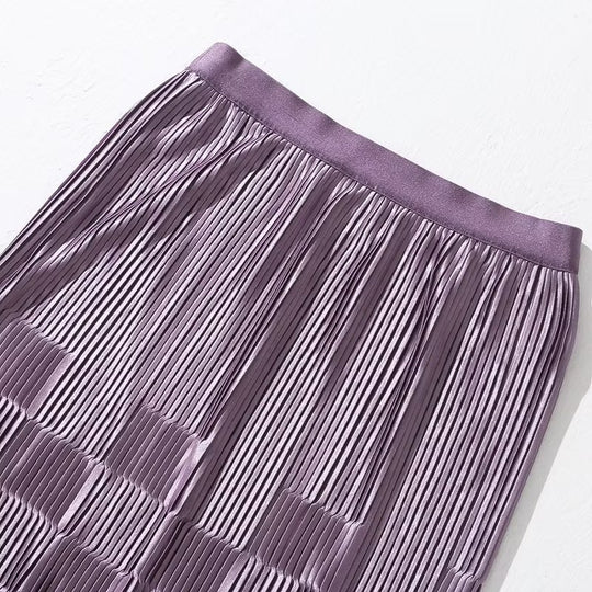 Spring Summer Dress Skirt Waist Korean A line Gradient Color Skirt High Waist Mesh