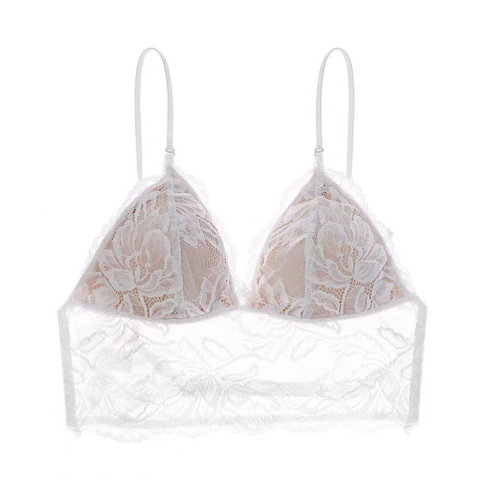 Multiple Wear Backless Sexy Lingerie Women Triangle Cup Wireless Thin Sling Beautiful Back Sexy Lace Bra