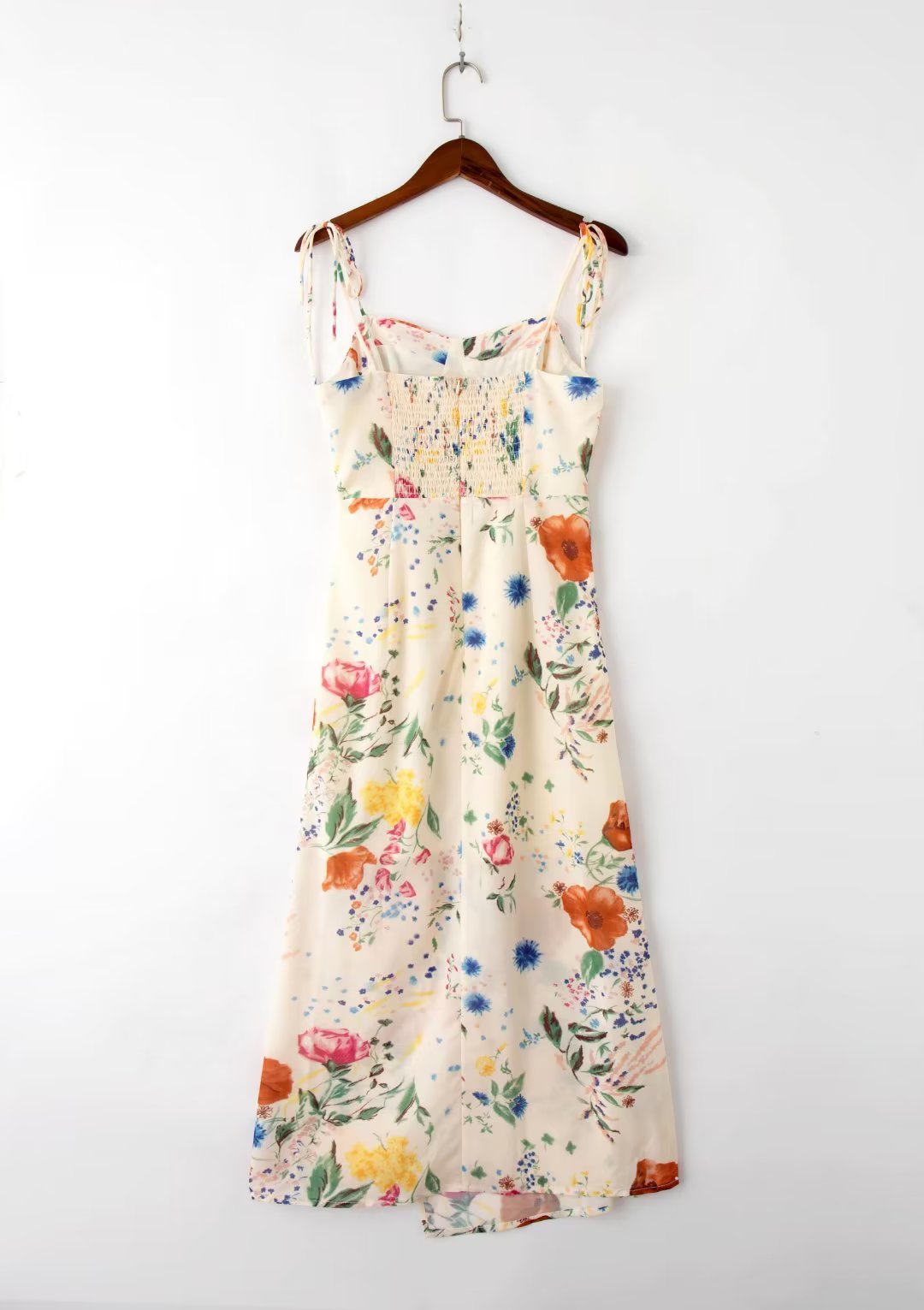 Slim Fit Elegant Printed Dress Summer Backless Cami Dress