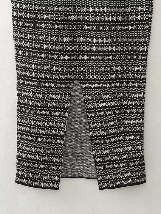 Spring Summer Sleeveless Wooden Knitted Vest Sling Mid Length Slim Fit Fishtail Skirt