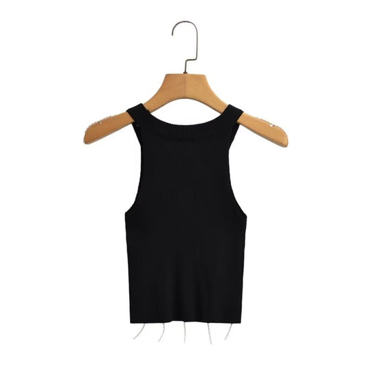 Women  Clothing Sexy Socialite Sling Small Sexy Pearl Tassel Sleeveless Vest Top