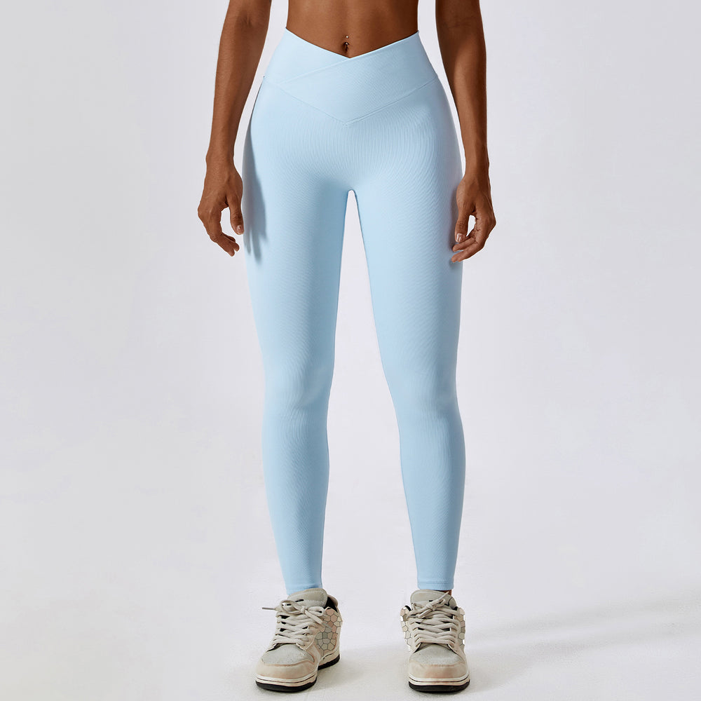 Cross High Waist Tight Yoga Pants Thread Hip Lifting Sports Pants Outer Wear Running Quick Drying Fitness Pants