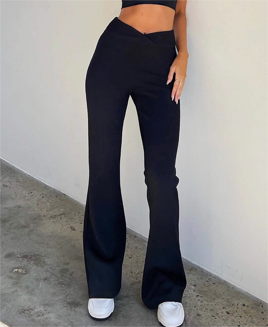 Slimming Long Leg V Shaped Waist Flared Pants Women Autumn Sexy Bootcut Trousers Outerwear Casual Pants