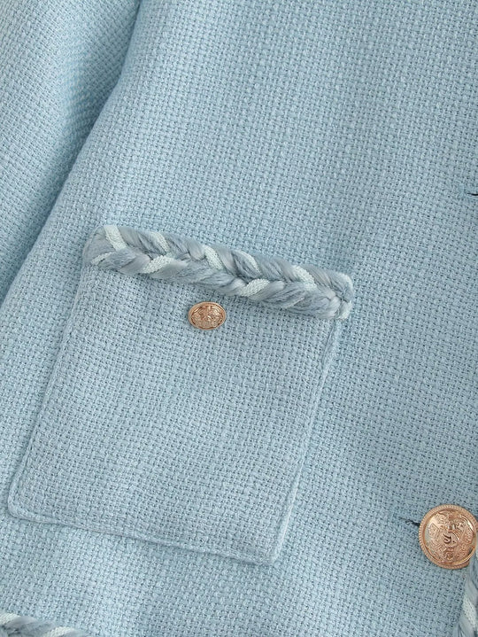 Tweed Coat for Women Spring Elegant Three Dimensional Ribbon Chanel  Jacket Top