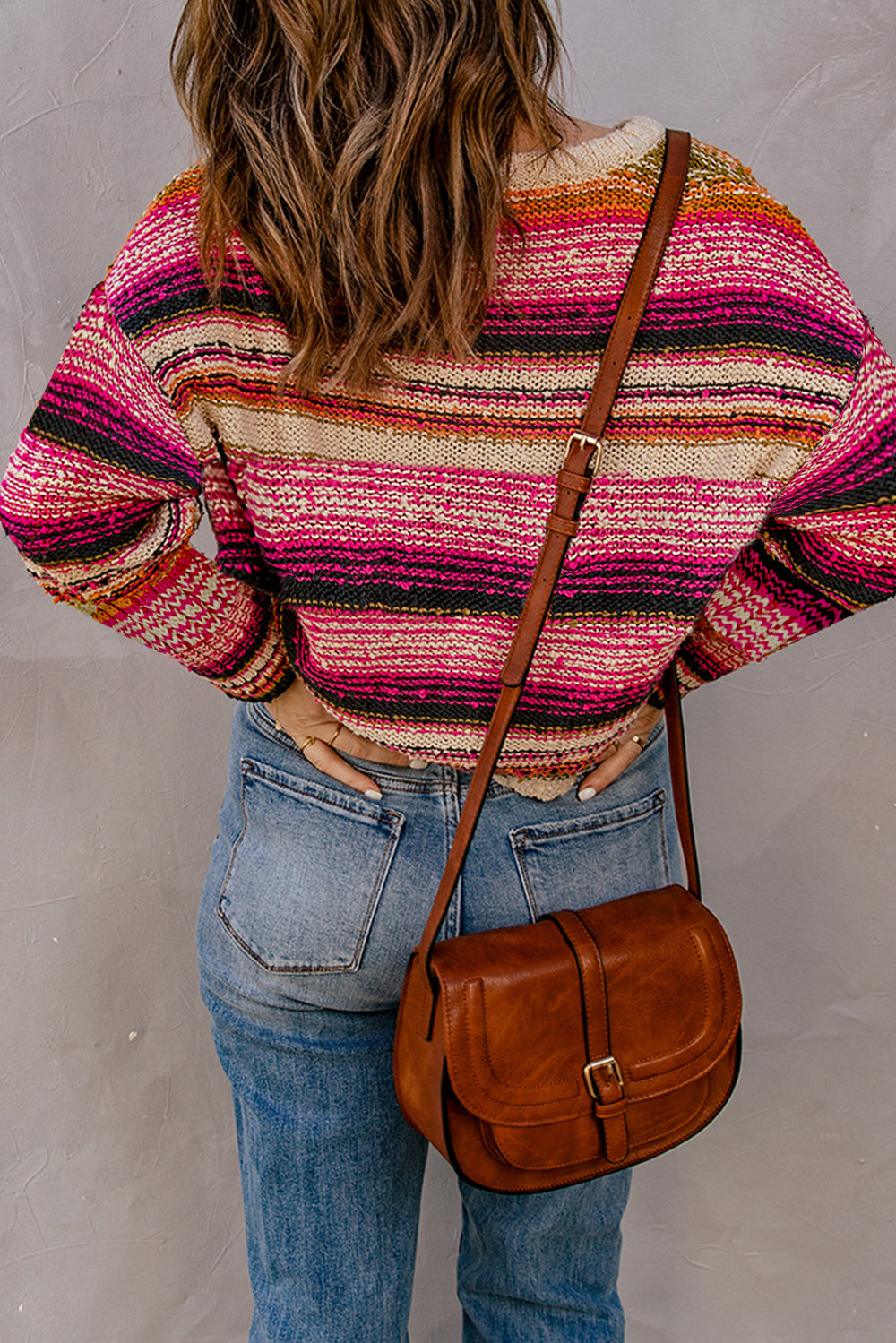 Striped Dropped Shoulder Knit Pullover