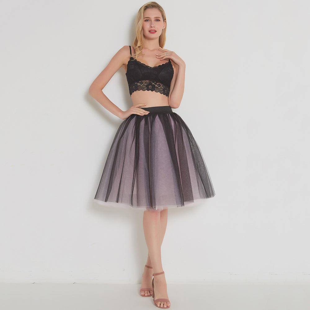 Women Clothing Mesh Pleated Bubble Skirt 5 Layer Mesh Skirt Tulle Skirt
