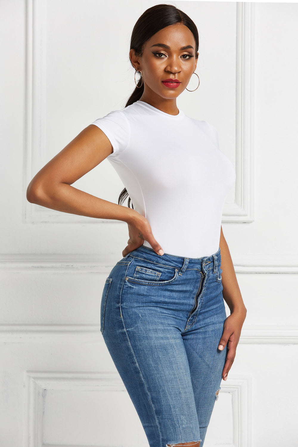 Women Clothing Sexy Solid Color Bottoming Shirt