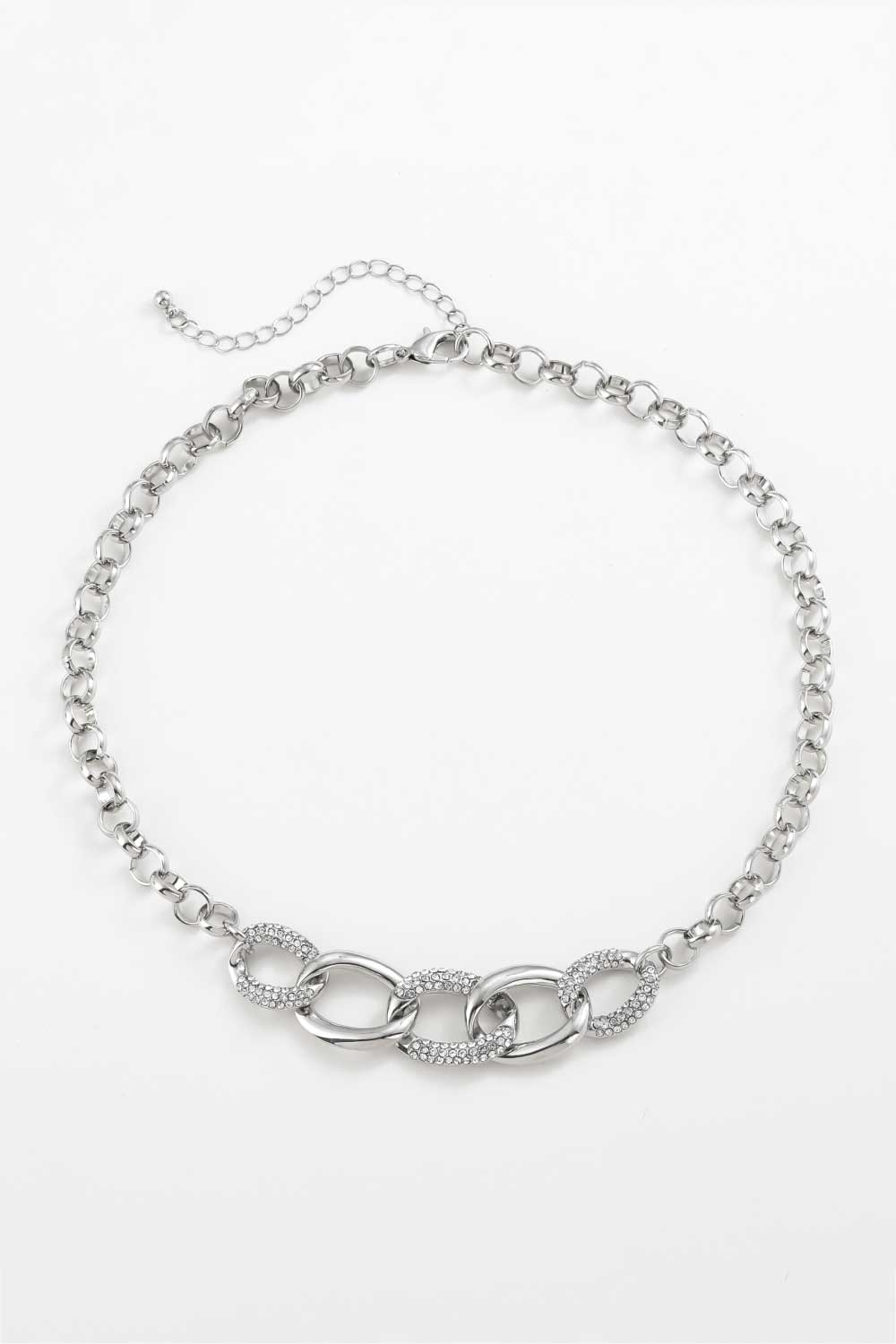 Rhinestone Chunky Chain Choker Necklace