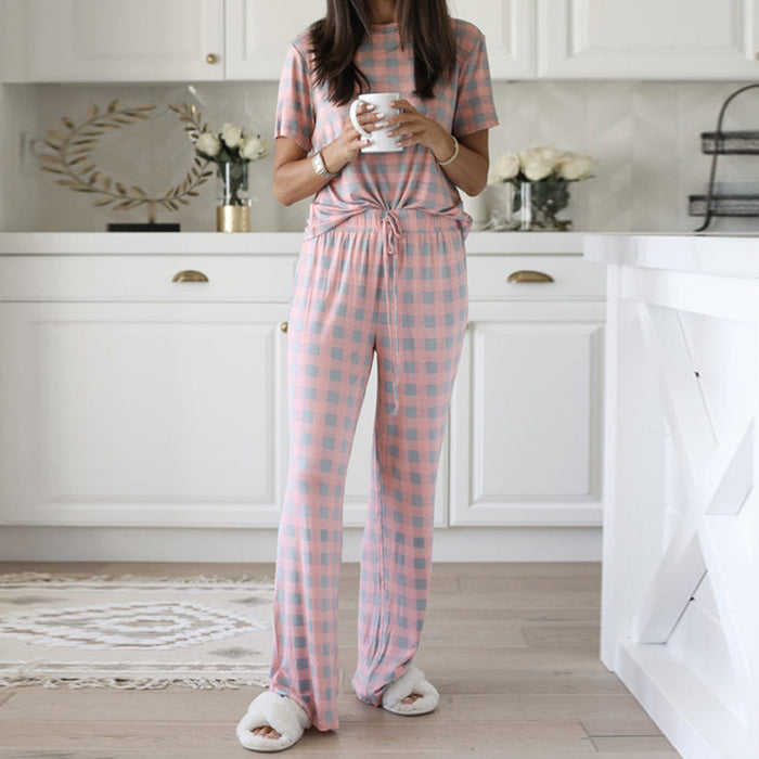 New    Women Clothing Printed Two Piece Suit Pajama Set Pajamas