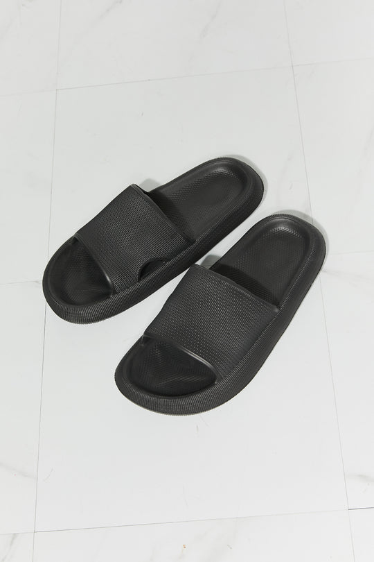 MMShoes Arms Around Me Open Toe Slide in Black - BEAUTY COSMOTICS SHOP