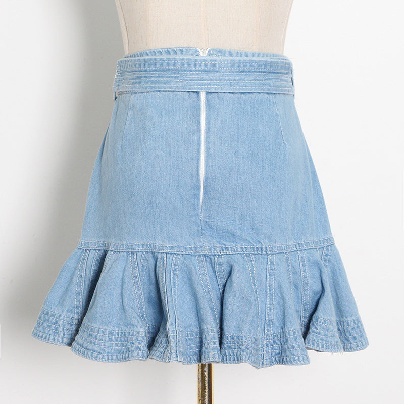 Special Interest Design Autumn Elegance Retro Waist Controlled Lace up Short Pleated Short Skirt
