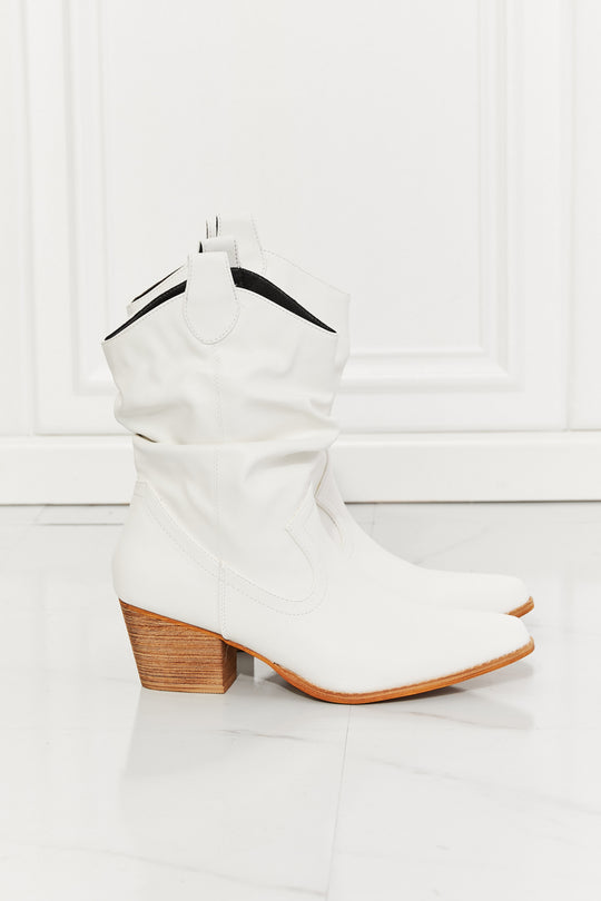 MMShoes Better in Texas Scrunch Cowboy Boots in White - BEAUTY COSMOTICS SHOP