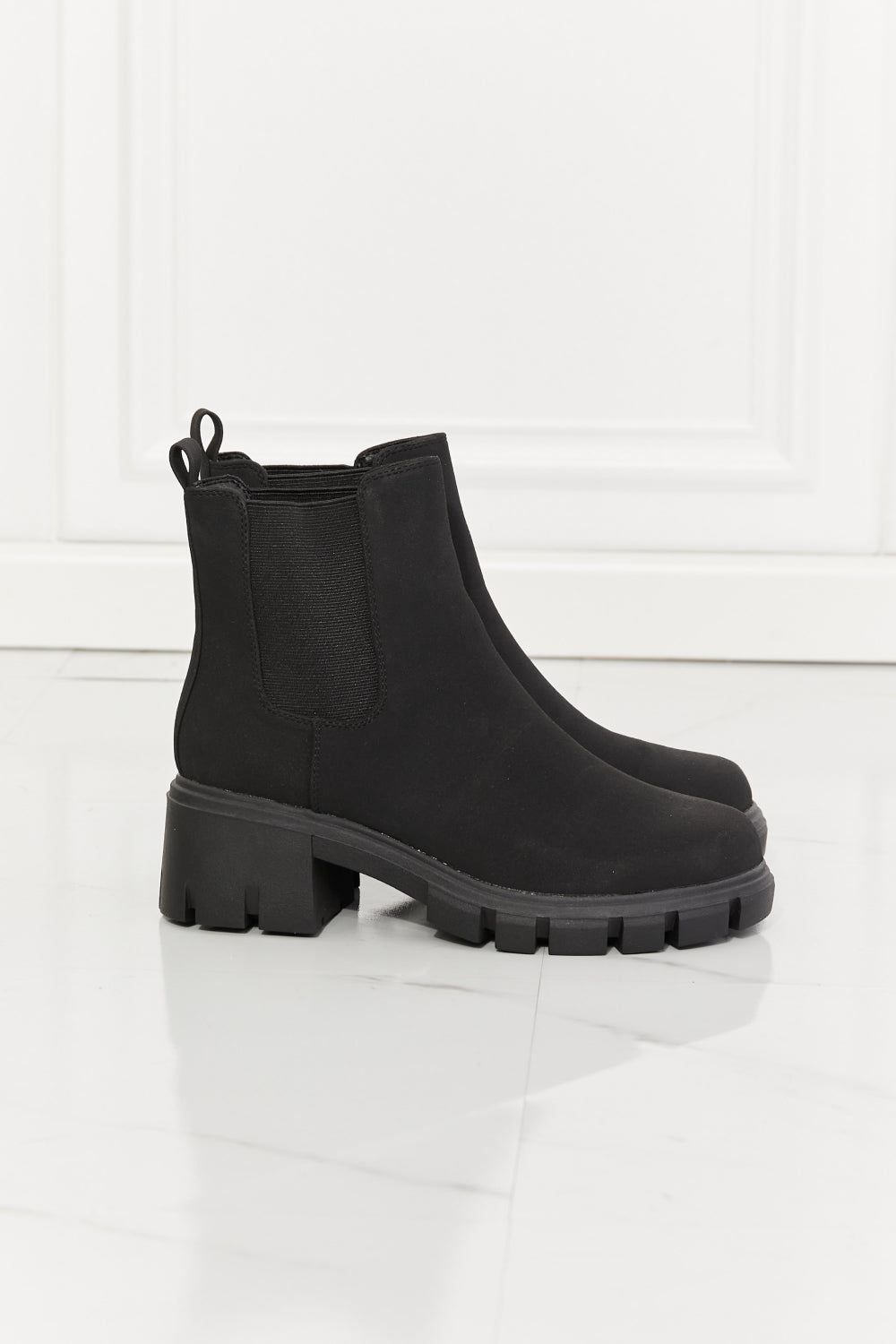 MMShoes Work For It Matte Lug Sole Chelsea Boots in Black - BEAUTY COSMOTICS SHOP