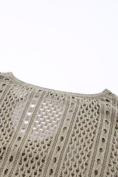Chain Detail Openwork Sweater