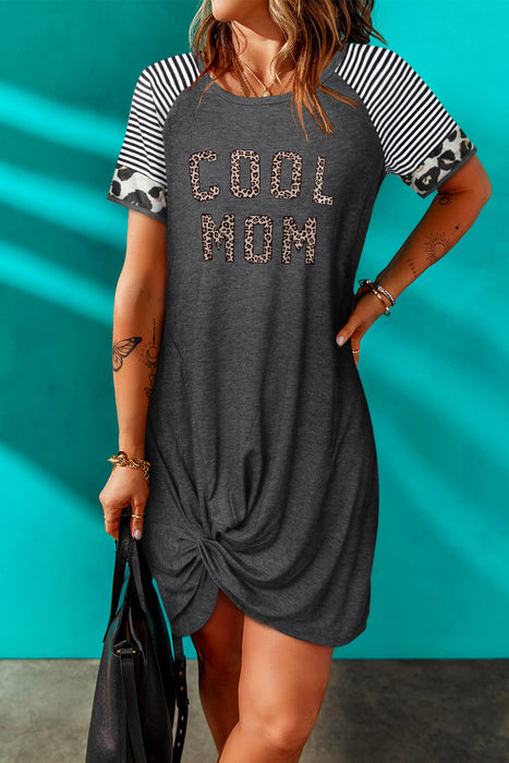 COOL MOM Graphic Twisted Dress