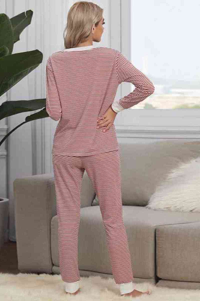 Striped Tee & Pants Pajama Set