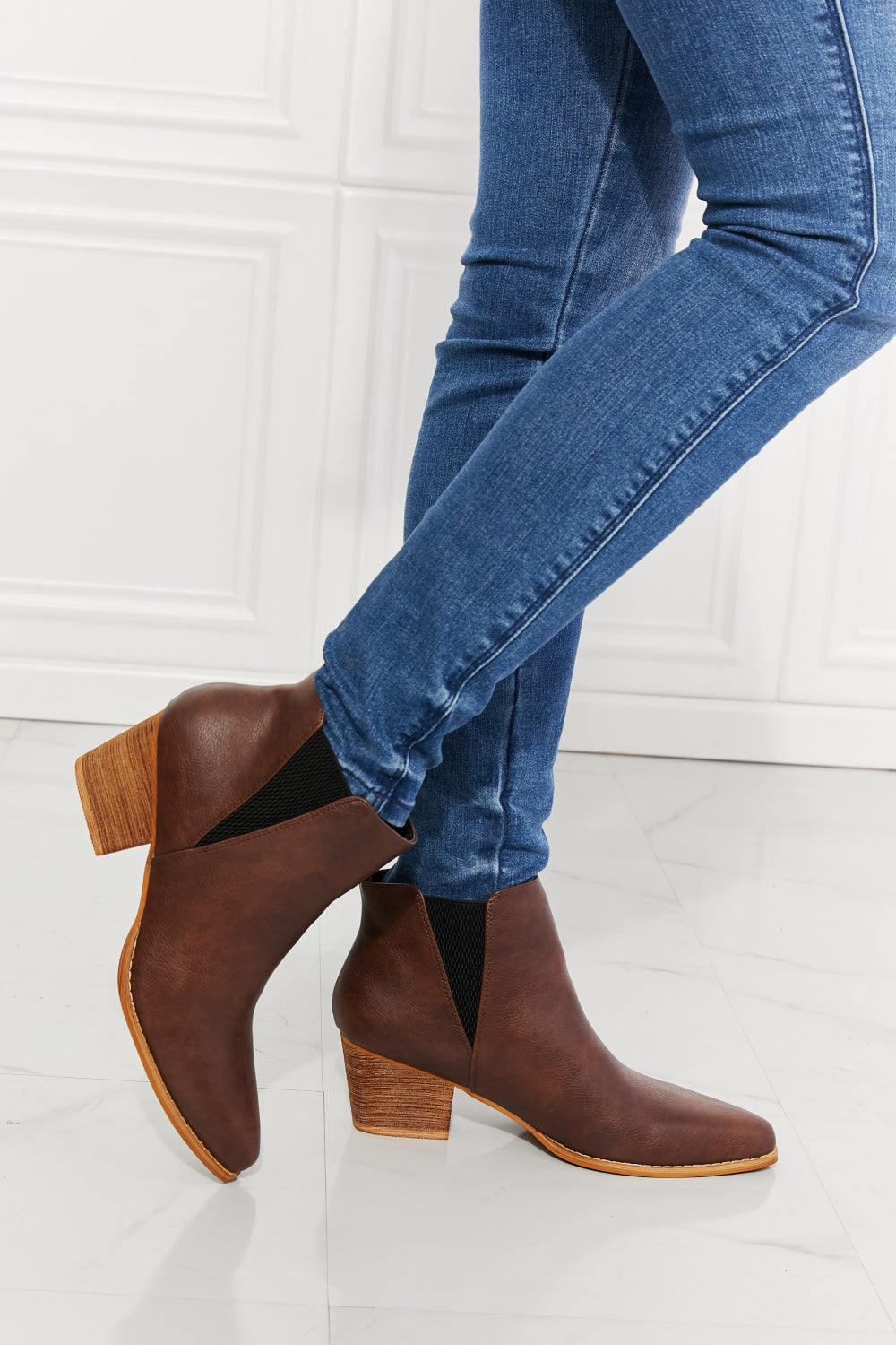 MMShoes Back At It Point Toe Bootie in Chocolate - BEAUTY COSMOTICS SHOP