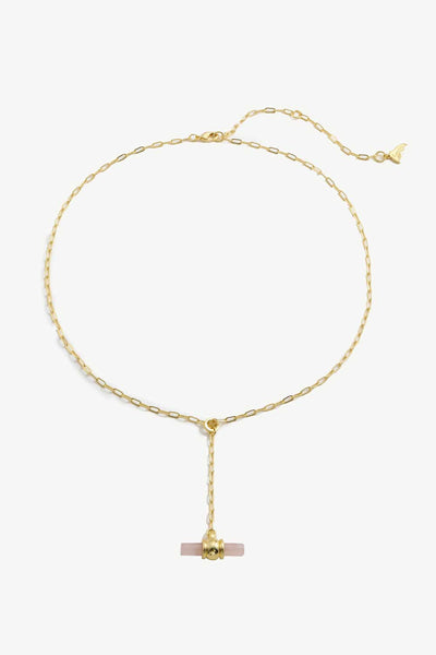 Gold-Plated Bar Pendant OT Chain Necklace