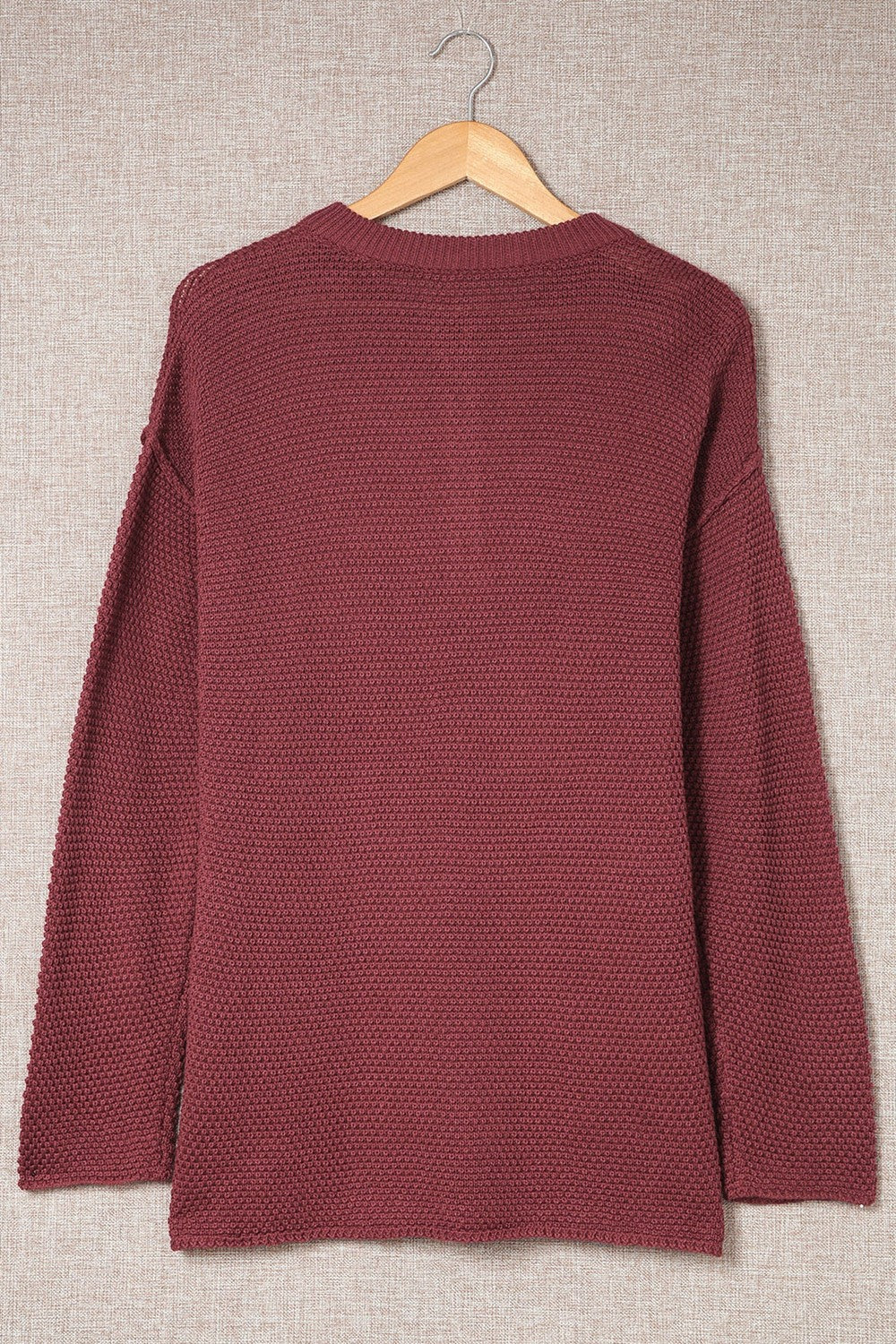 Quarter-Button Drop Shoulder Sweater