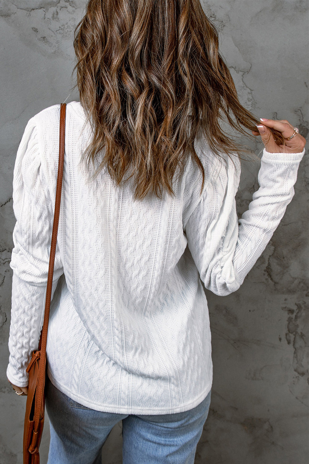 Textured Puff Sleeve Knit Top