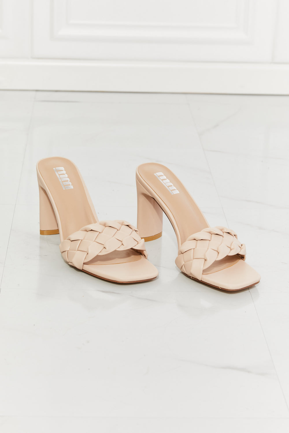 MMShoes Top of the World Braided Block Heel Sandals in Beige - BEAUTY COSMOTICS SHOP
