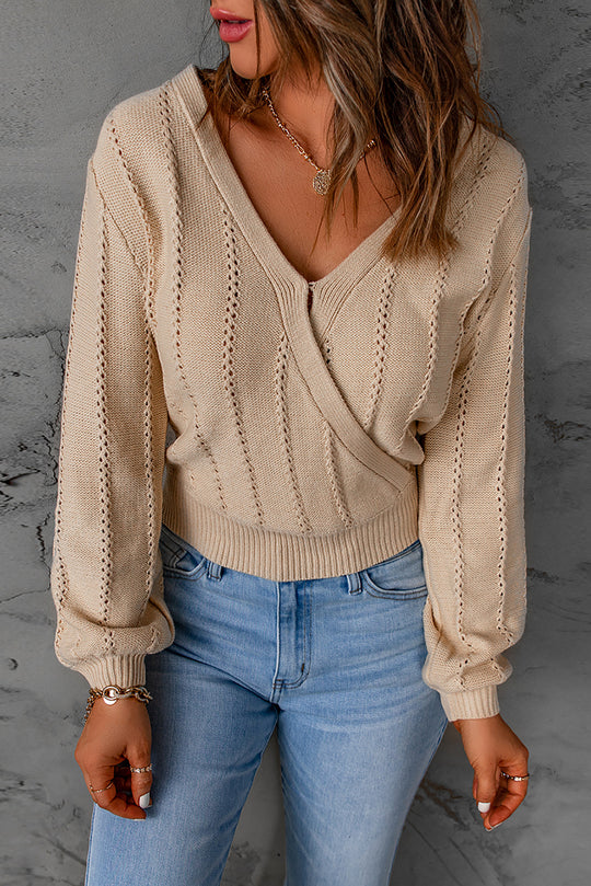 Cable-Knit Long Sleeve Sweater