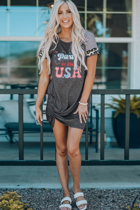 PARTY IN THE USA Graphic Twisted Dress